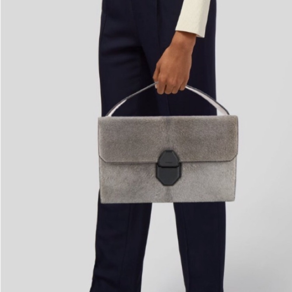Alexander Wang real calf hair fur gray large handbag $1900
